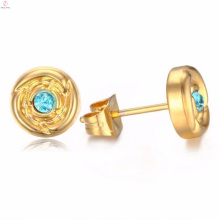 2018 Newest Design Round Gold Hoop Crystal Stud Earring